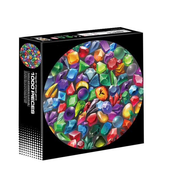 Puzzel Rond - Colourful gems - 1000 Stukjes