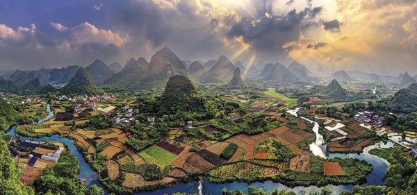 Gibsons Puzzel - Epic Field of Dreams in Guilin China - 636 Stukjes