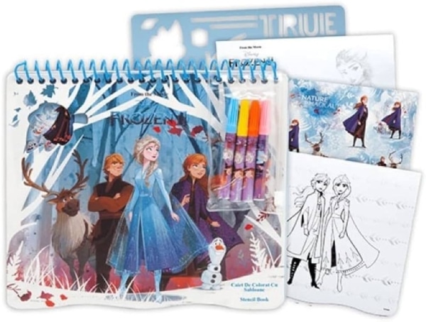 Disney Frozen2 kleurboek met sjabloon en stickers 5 delig