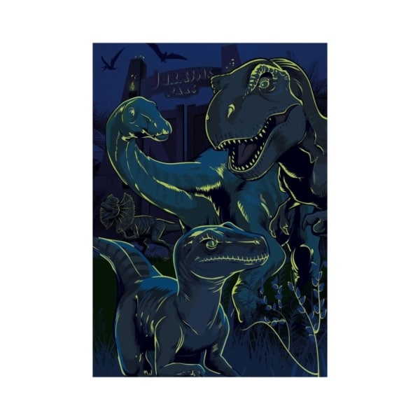 Dino neon puzzel van dinosaurussen 100 xl stukjes