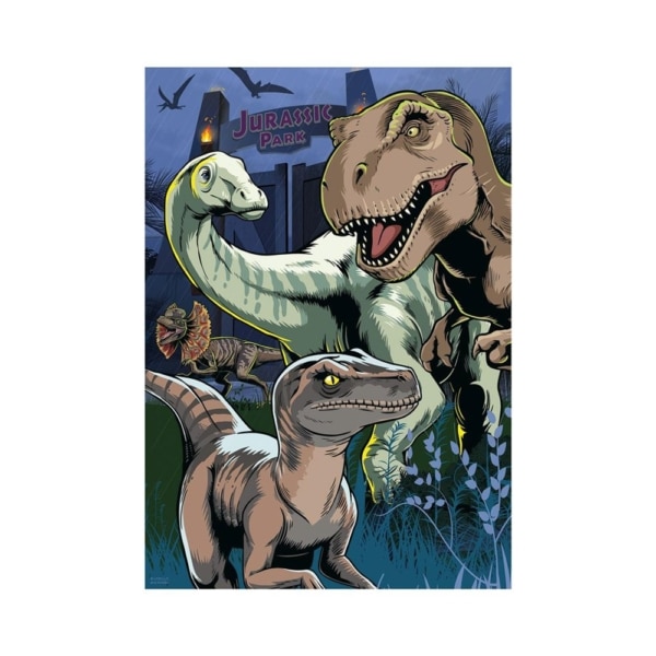 Dino neon puzzel van dinosaurussen 100 xl stukjes