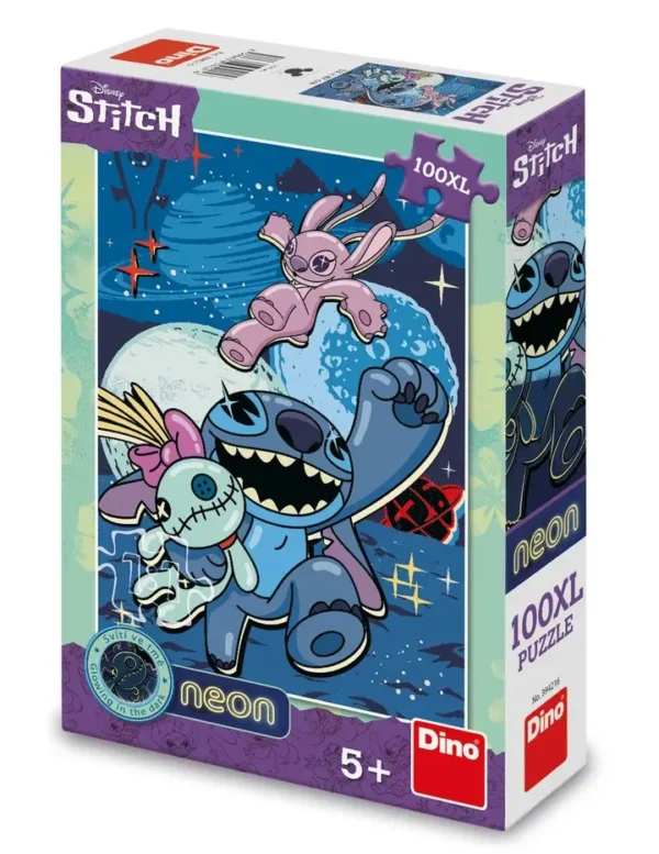 Dino neon puzzel van Disney stitch 100 xl stukjes
