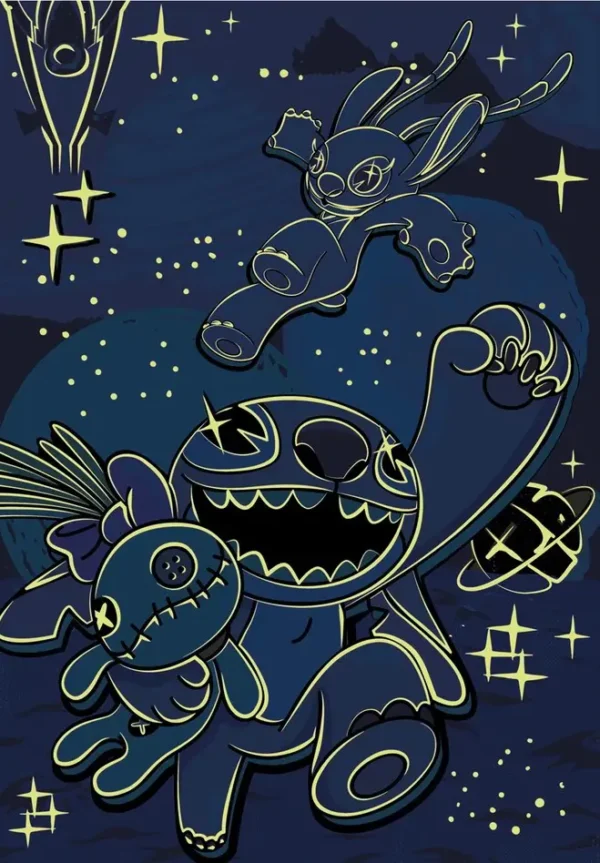 Dino neon puzzel van Disney stitch 100 xl stukjes