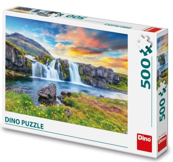 Dino puzzel van de IJslandse watervallen - 500 stukjes