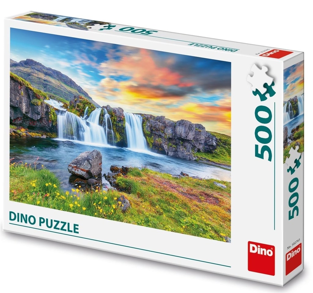 DinoToys Dino puzzel van de ijslandse watervallen - 500 stukjes afbeelding