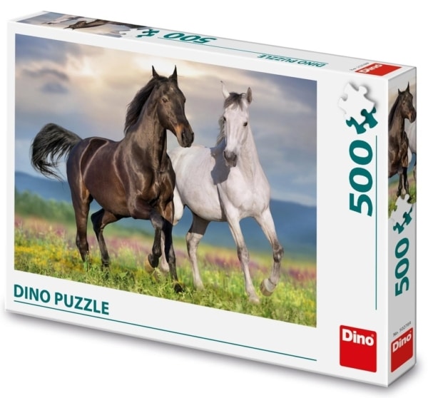 Dino puzzel van 2 Liefdevolle paarden - 500 stukjes