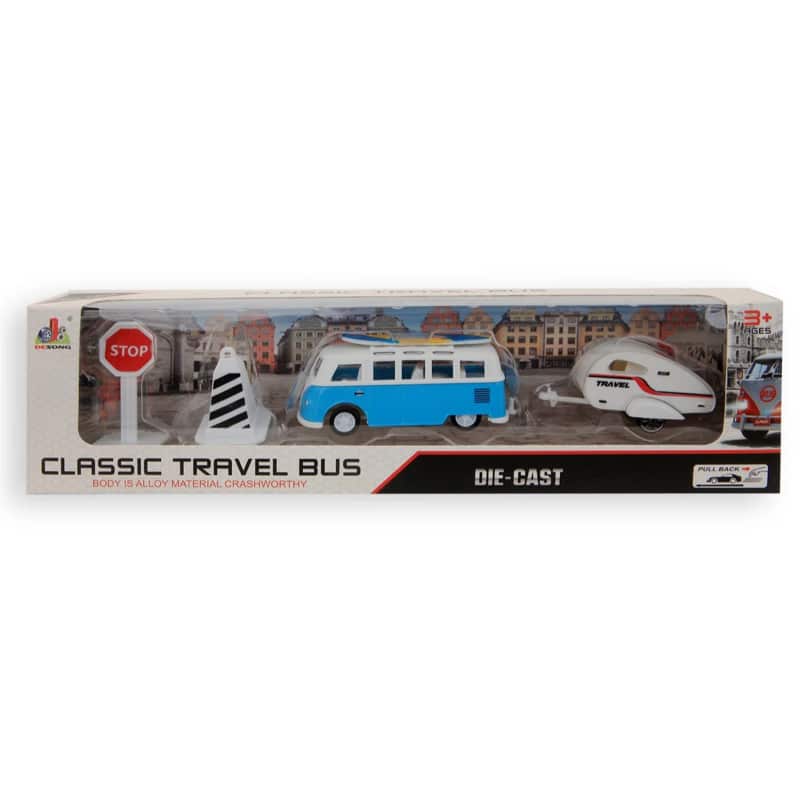 Jonotoys Travel bus met caravan speelset afbeelding