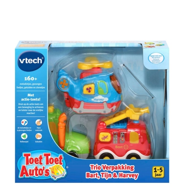 Vtech toet toet auto's Bart Tijn en Harvey 3 in 1 set