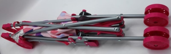 poppen buggy met hartjes inklapbaar