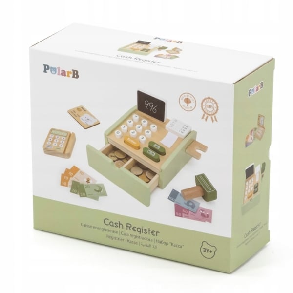 Polar B houten kassa met nep geld