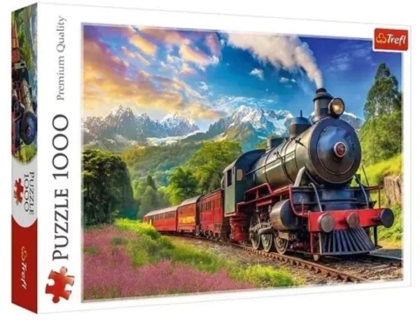 trefl puzzel van stoomtrein in de bergen 1000 stukjes