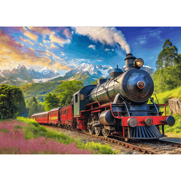 trefl puzzel van stoomtrein in de bergen 1000 stukjes