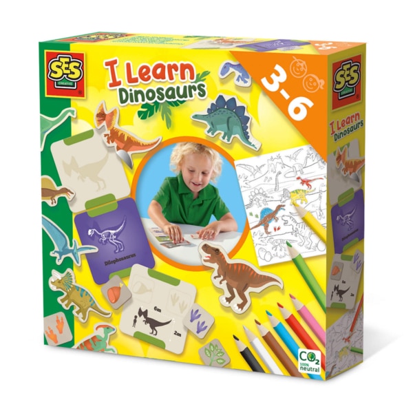 Ses ik leer de dinosaurussen plak en kleur set