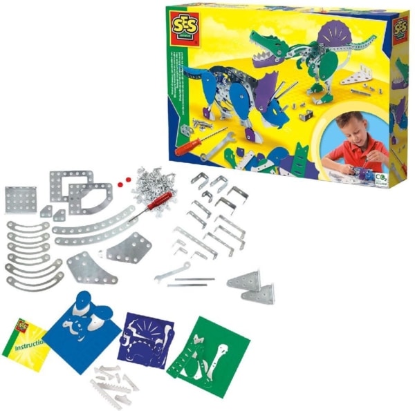 Ses metalen constructie set van dinosaurussen