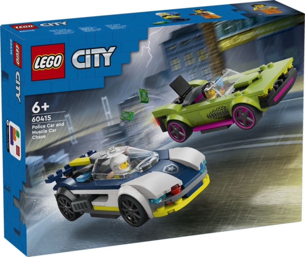 Lego politiewagen en auto achtervolging 60415